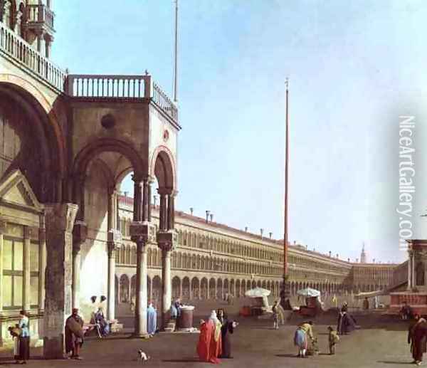 Piazza di San Marco from the Doges' Palace Oil Painting - (Giovanni Antonio Canal) Canaletto