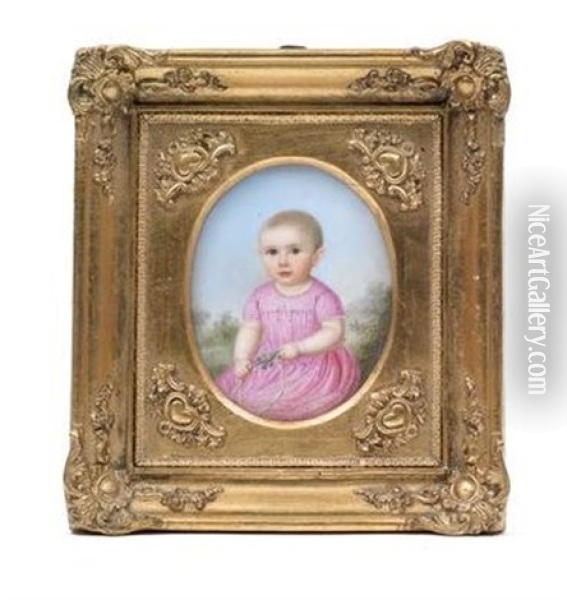 Portrat Eines Kleinen Madchens Im Rosa Kleid Oil Painting - Jacob Spelter