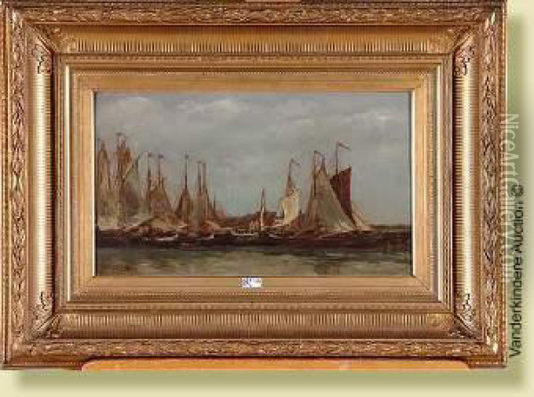 Port De Peche Oil Painting - Louis Joseph Desire Crepin