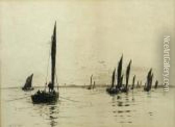 Sailing Boats Oil Painting - William Lionel Wyllie