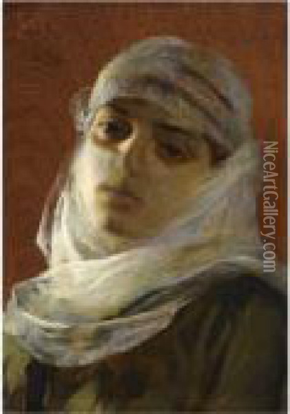 Hanoum (young Girl, Constantinople) Oil Painting - Theodore Jacques Ralli