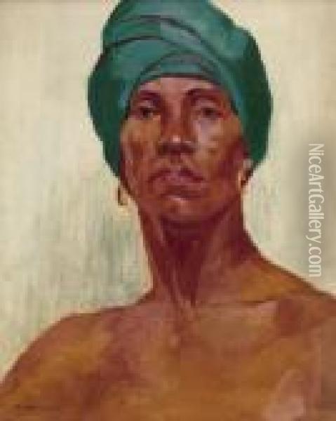 Man With A Turban Oil Painting - Anna Richards Brewster