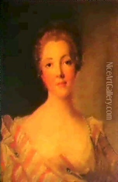 Portrait De Madame Dupin Oil Painting - Jean Marc Nattier