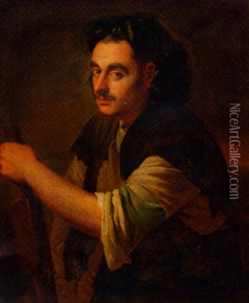 Portrait Of A Man, Holding An Oar Oil Painting - Pieter van Bleeck