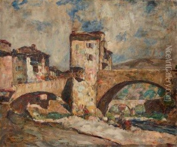 Le Pont De Sospel Oil Painting - Louis Pastour