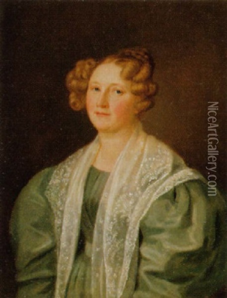 Portrat Einer Dame Oil Painting - Melchior Paul Von Deschwanden