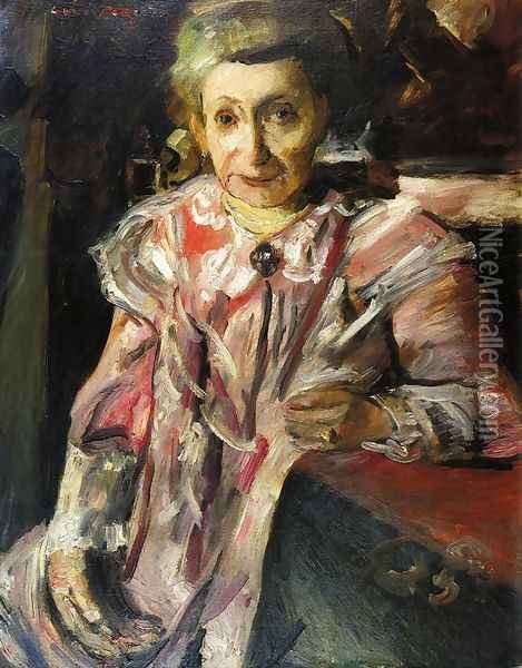 Portrait of Frau Hedwig Berend, 'Rosa Matinee' Oil Painting - Lovis (Franz Heinrich Louis) Corinth