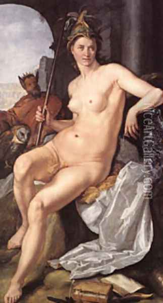 Minerva Oil Painting - Goltzius Hendrick