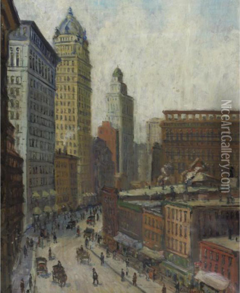 Lower Broadway Oil Painting - Colin Campbell Cooper