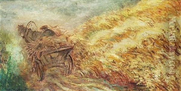 Field Of Corn Oil Painting - Issachar ber Ryback