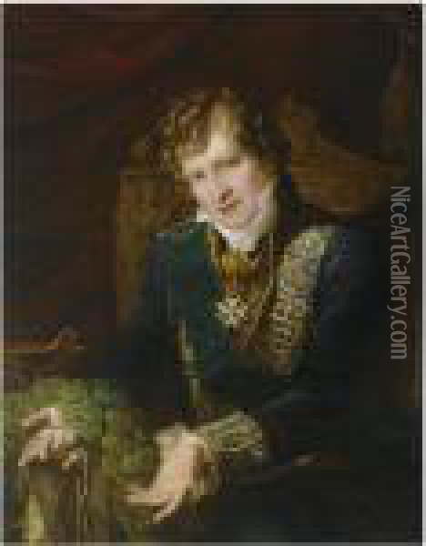 Portrait Of Prince Johann Of Saxony (1801-1873) Oil Painting - Carl Christian Vogel von Vogelstein