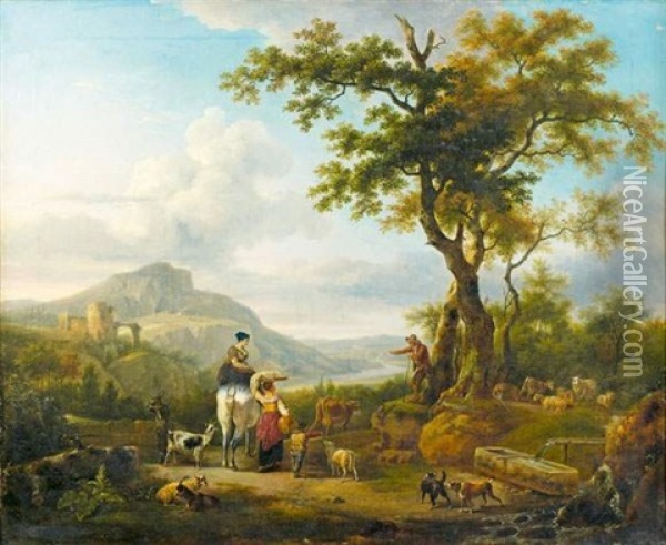 Paysage Pastoral Oil Painting - Jean-Louis Demarne