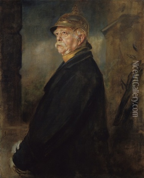Otto Furst Von Bismarck In Uniform Oil Painting - Franz Seraph von Lenbach