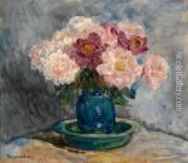 Peoner I Vase 1931 1931 Oil Painting - Thorolf Holmboe