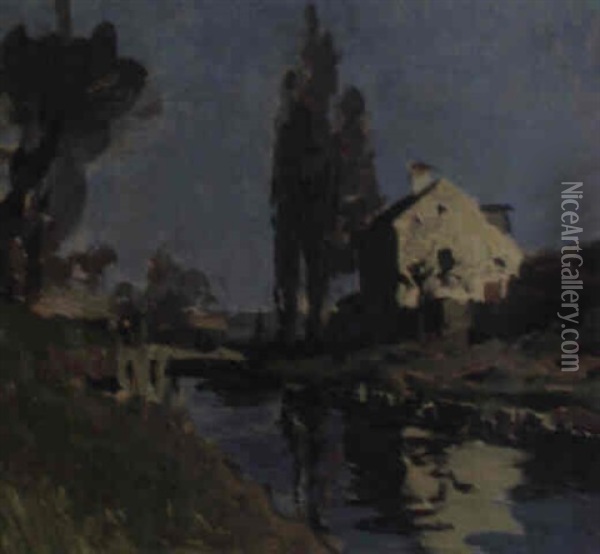 Am Neustadter Kanal Bei Guntramsdorf Oil Painting - Karl Ludwig Prinz