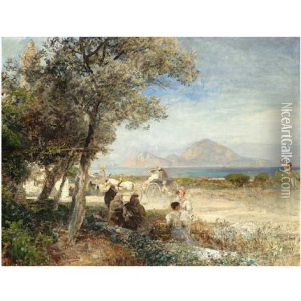 Blick Auf Den Golf Von Neapel Oil Painting - Oswald Achenbach