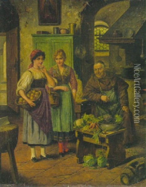 In Der Klosterkuche Oil Painting - Carl Ostersetzer