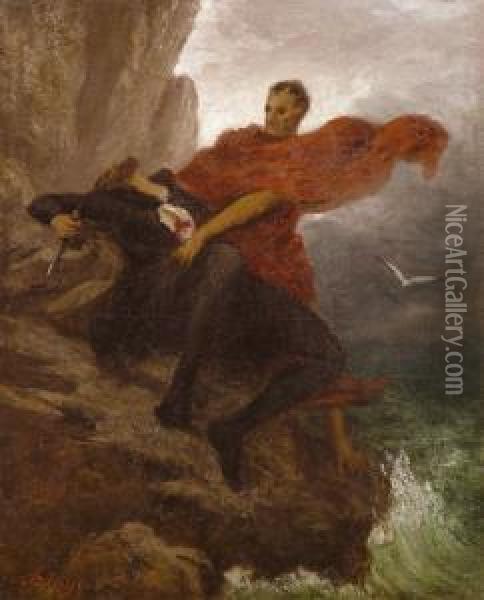 Az Ongyilkos Faust A Tengerparton, 1866 Vedett - No Export Oil Painting - Paul Von Szinyei-Merse