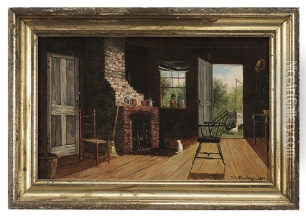 Old Kitchen In Bartlett, N. H. Oil Painting - Frank Henry Shapleigh