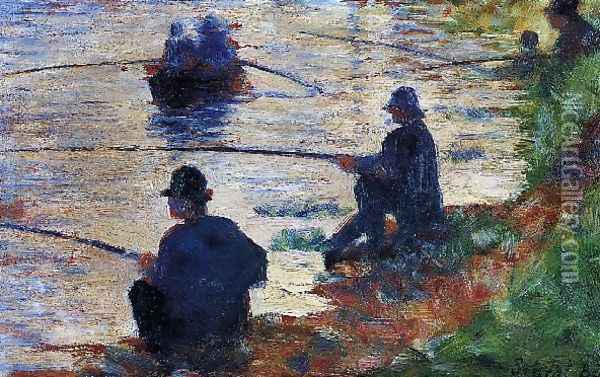 Fishermen Oil Painting - Georges Seurat