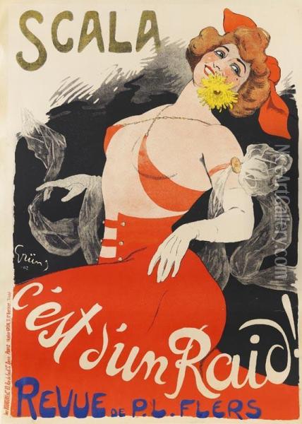 Plakat: Scala - C'est D'un Raid! Oil Painting - Jules-Alexandre Grun