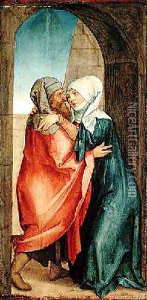 Meeting of Joachim and Anne Oil Painting - Hans Suess Kulmbach
