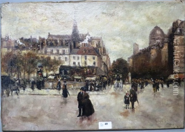 Boulevard Parisien Anime Oil Painting - Arthur Gue