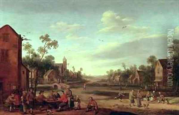 A Wooded River Landscape Oil Painting - Joost Cornelisz. Droochsloot