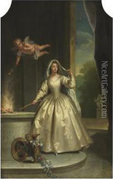 A Vestal Virgin Oil Painting - Jean Raoux