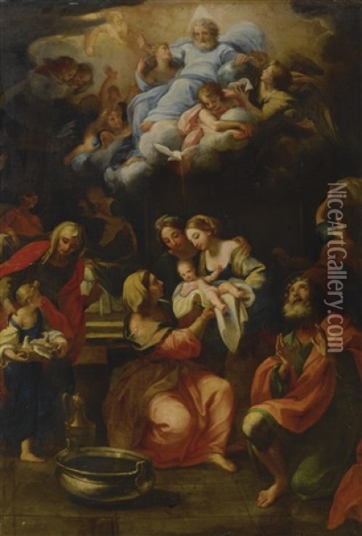 The Birth Of The Virgin Oil Painting - Giuseppe Bartolomeo Chiari