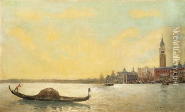 The Grand Canal, Venice Oil Painting - Henri Duvieux