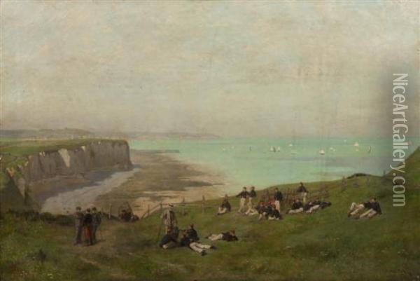 Soldiers On Shore Oil Painting - Alexandre Protais