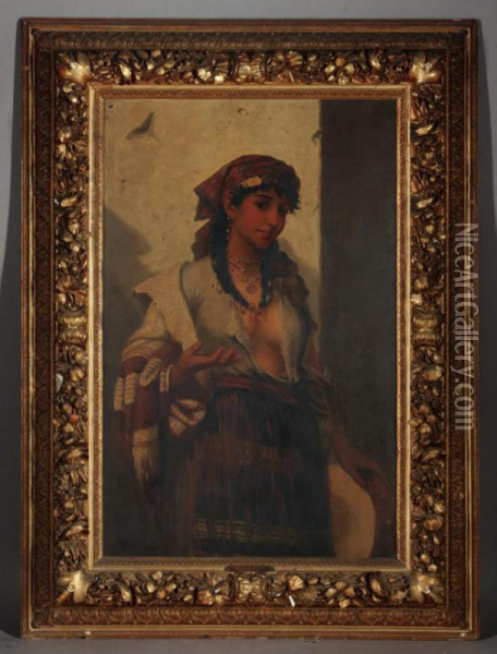 The Gypsy Girl Oil Painting - Anton Brentano