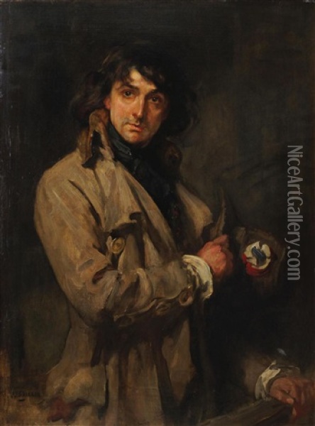 Sir John Martin Hardy As Sydney Carton In The Only Way Oil Painting - James Jebusa Shannon