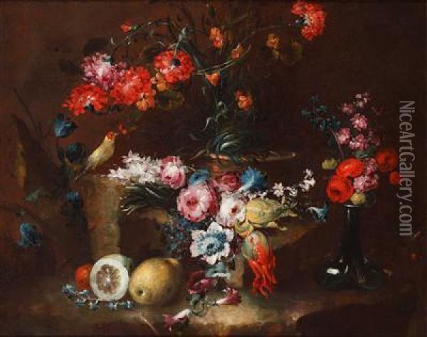 Blumenstillleben Oil Painting - Master Of The Guardeschi Flowers