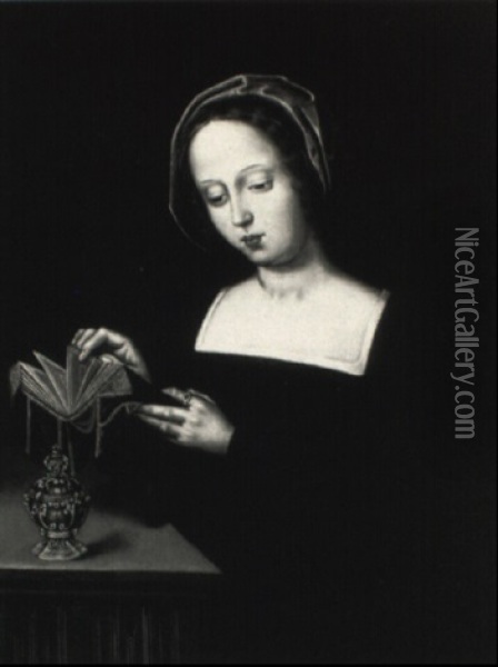 Mary Magdalen Reading Oil Painting - Adriaen Isenbrant