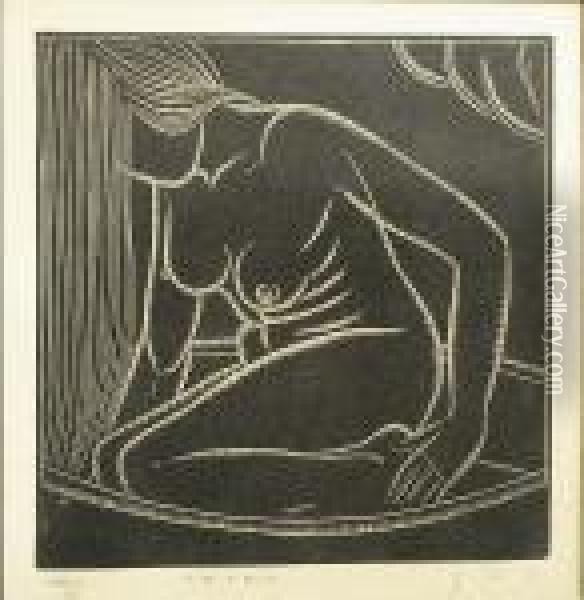 The Studio; Petra Oil Painting - Eric Gill