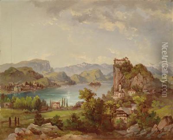 View Of Veldes Oil Painting - Jacob Canciani