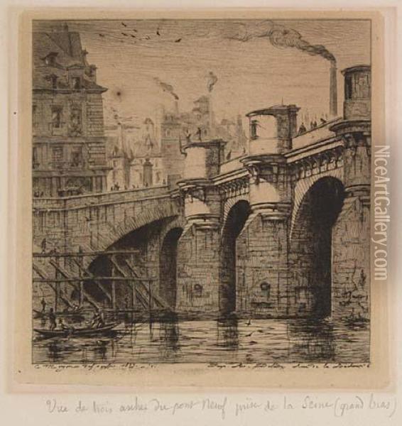 Le Pont Neuf Oil Painting - Charles Meryon