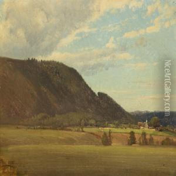Landscape Near Mariager Oil Painting - Johan Frederik Rohde