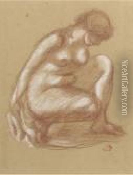 Femme Accroupie Oil Painting - Aristide Maillol