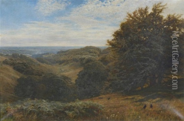 A Landscape With Arundel Castle In The Distance Oil Painting - George Vicat Cole
