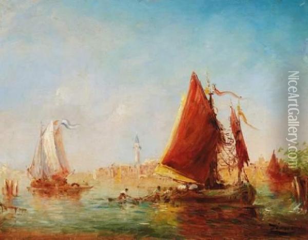 Pecheurs, Bassin Oil Painting - Felix Ziem