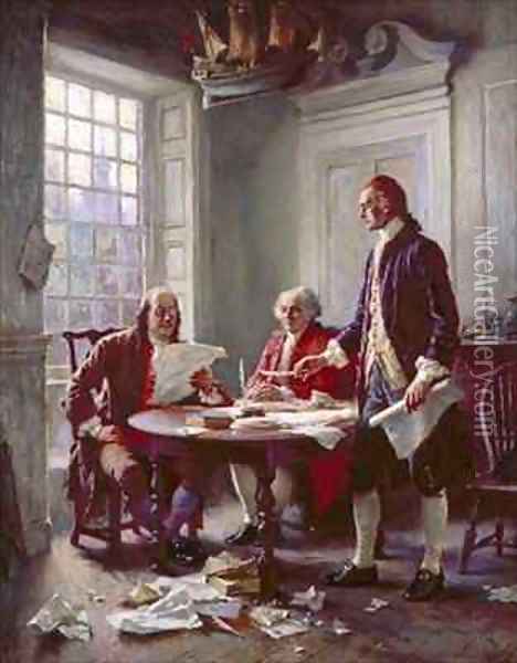 Writing the Declaration of Independence in 1776 Oil Painting - Jean-Leon Gerome Ferris