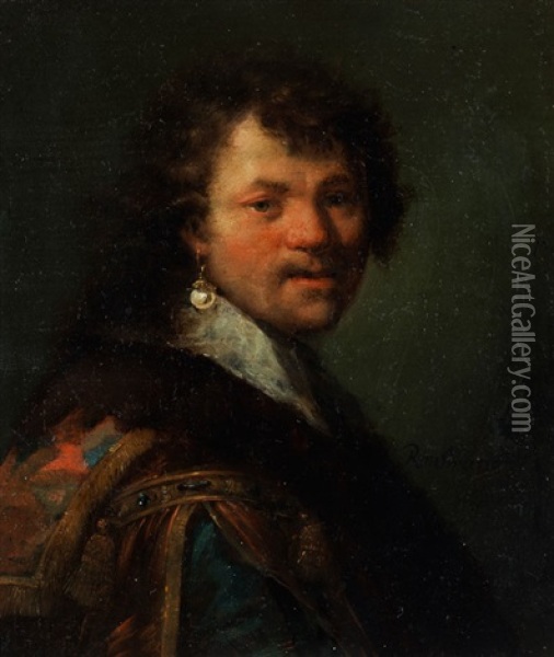 Jugendliches Selbstbildnis Rembrandts Oil Painting -  Rembrandt van Rijn