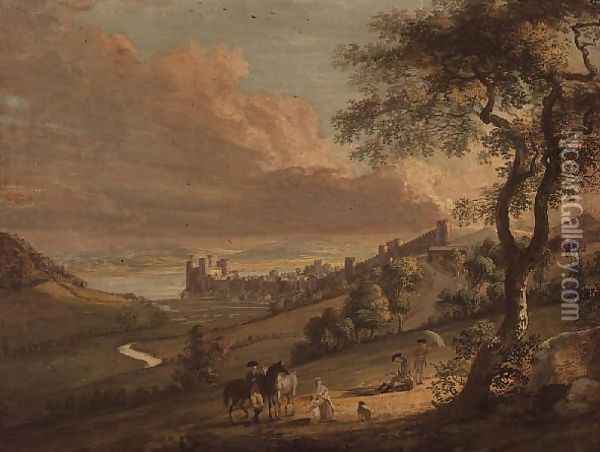 Conway Castle, 1776 Oil Painting - Paul Sandby