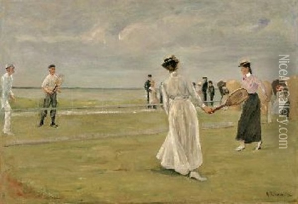 Tennisspieler Am Meer - 1. Fassung Oil Painting - Max Liebermann