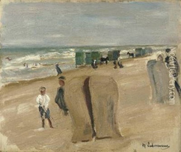 Strandszene In Noordwijk Oil Painting - Max Liebermann