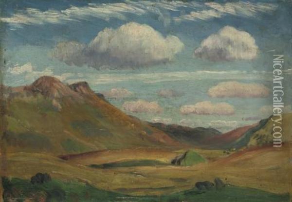 Valley With Arenig On The Left Oil Painting - James Dickson Innes
