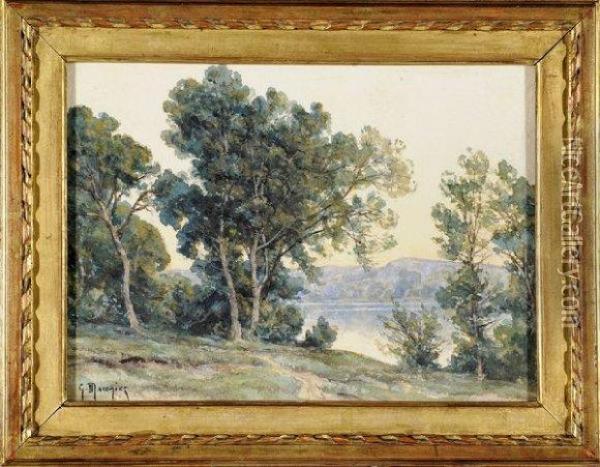 Arbres Au Bord Du Lac Oil Painting - Georges Philibert Charles Marionez